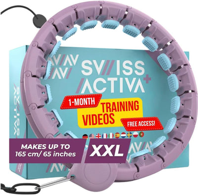 Swiss Activa+ Smart Hula Hoop - Infinity Hoop for Adults - Won't Fall Off - Weight Loss Exercise Equipment