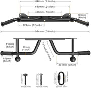 Kipika Pull Up Bar for Doorway Wall Mounted Multi-Grip Strength Bar with Resistance Band Hooks | Heavy-Duty Multifunctional Chin Up Bar for Home Gym Workout | 39-Inch Wide 600 Lbs Capacity