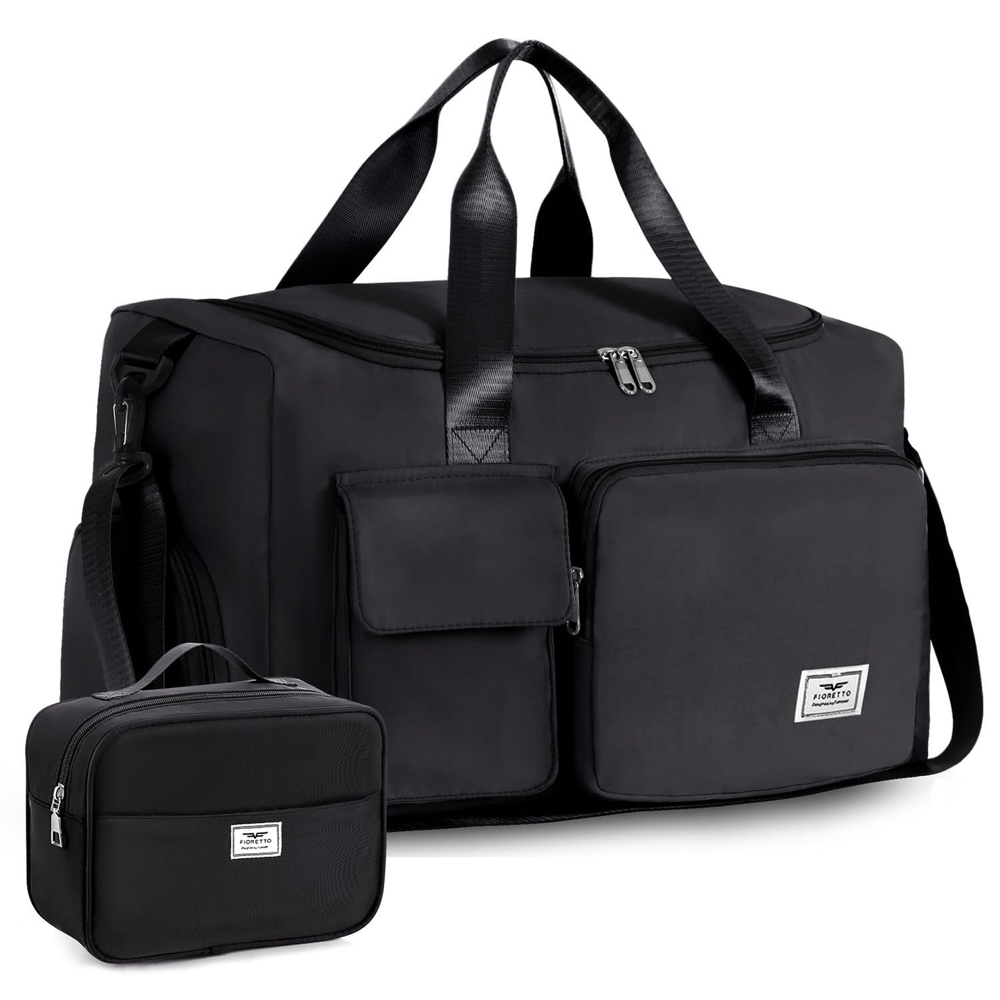 FIORETTO Women's Gym Duffle Bag with Shoes Compartment, 37L Capacity, Ideal for Travel, Gym, Sports, Duffel, Weekender