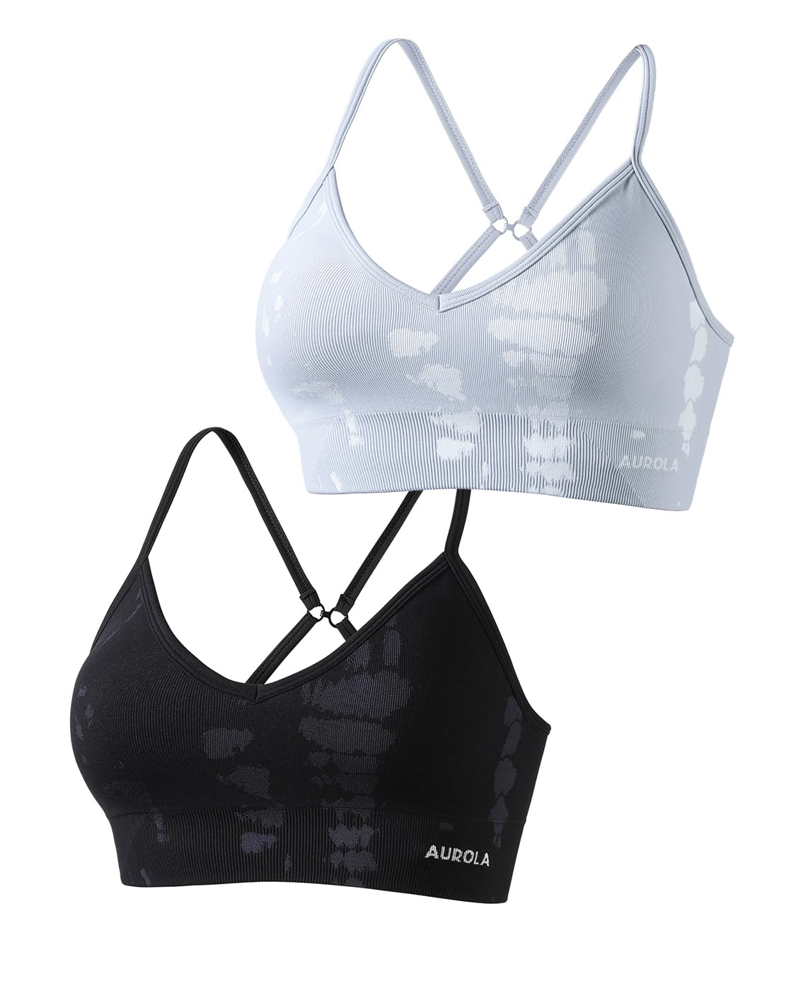 AUROLA Serpent Seamless Sports Bras for Women,Backless Padded Strappy Workout Gym Yoga Crop Tops