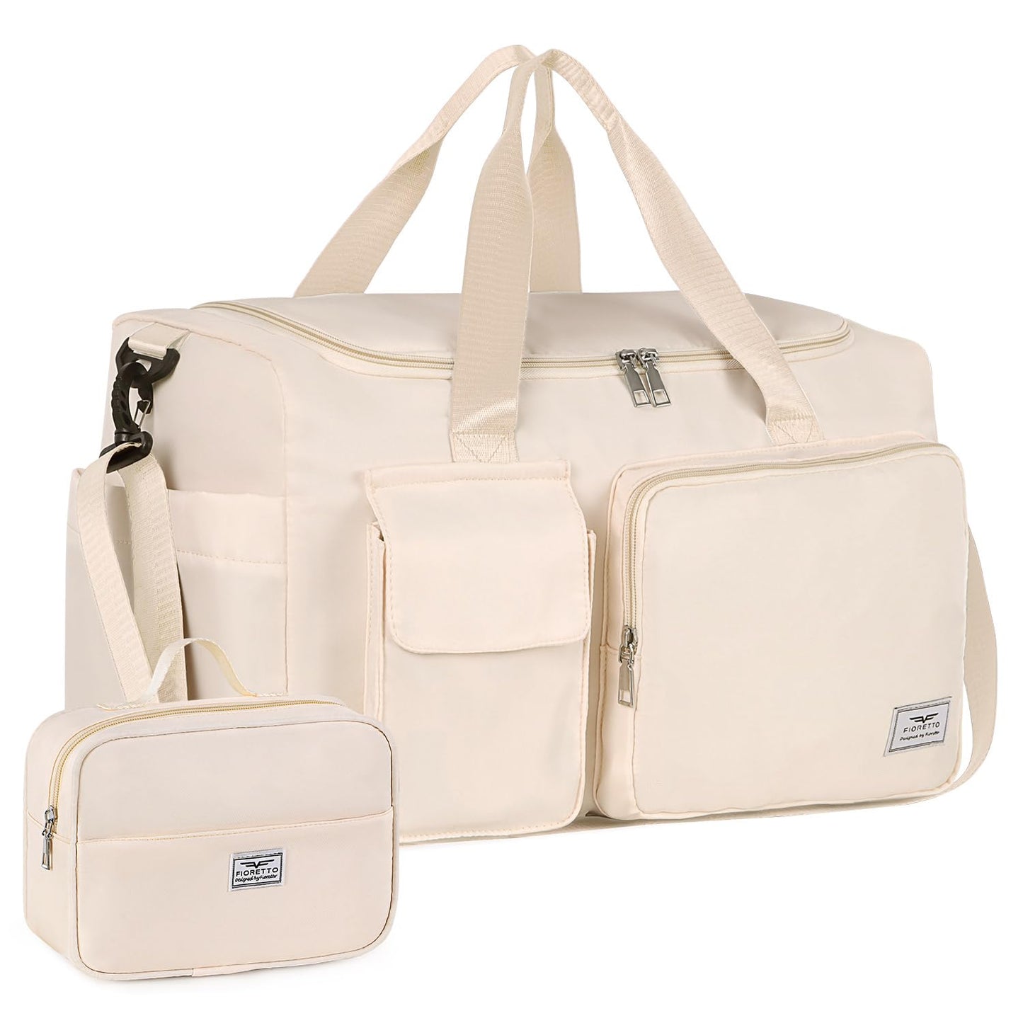 FIORETTO Women's Gym Duffle Bag with Shoes Compartment, 37L Capacity, Ideal for Travel, Gym, Sports, Duffel, Weekender