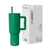 Simple Modern 40 oz Trek Tumbler with Handle and Straw Lid | Cup Holder Friendly Insulated Stainless Steel Travel Mug | Blue Dune