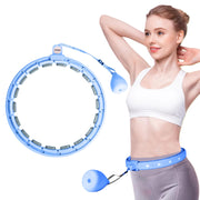 Smart Silent Weighted Hula Circle for Adults - Adjustable 30-50 Inch Exercise Hoop for Women's Weight Loss & Workout - Detachable Fitness Ring with Massage Balls, Belly Fat Burner Equipment