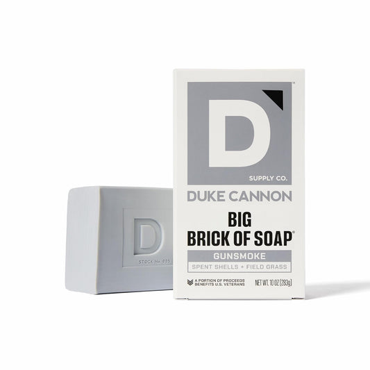 Duke Cannon Supply Co. Extra Large Bar Soap - Men's Natural Bar Soap with a Masculine Scent - USA-Made Soap for Men - All Skin Types - Big Brick of Soap - Gun Smoke (10 oz)