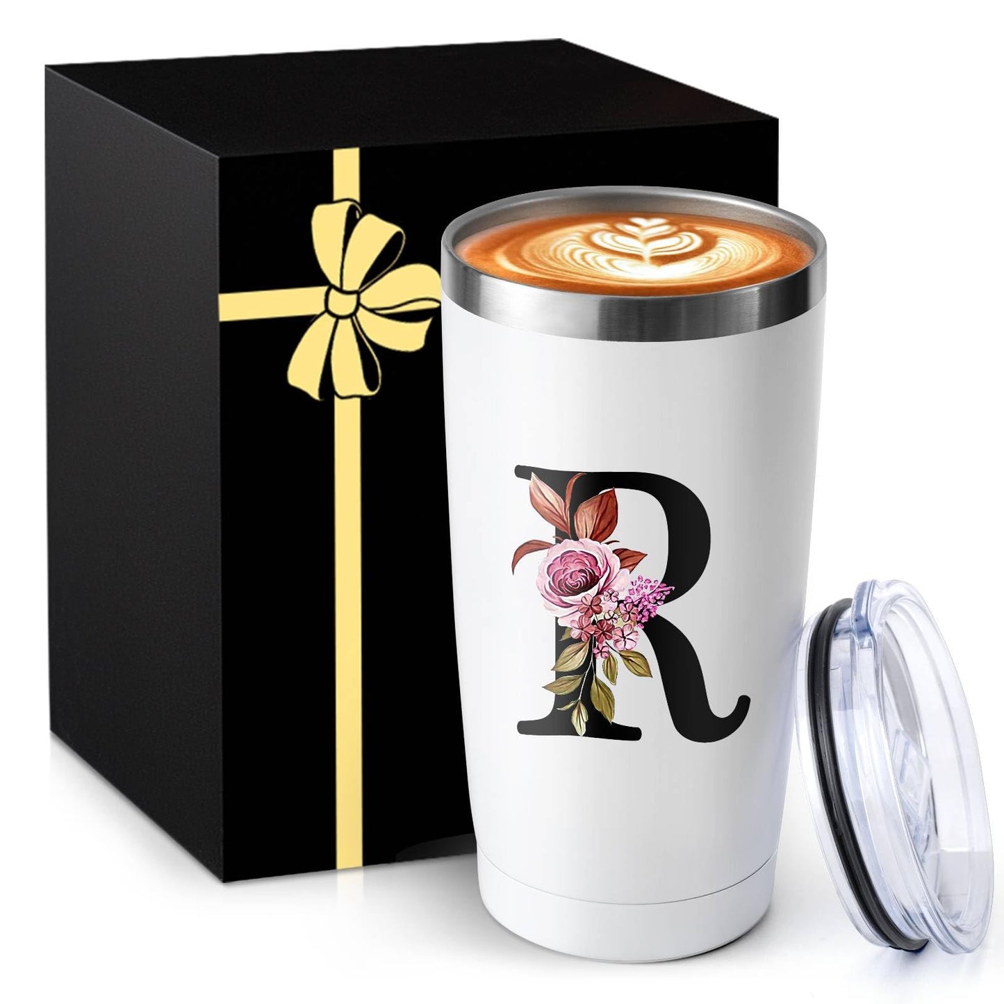 20 Oz Insulated Coffee Cup with Lid Car Tumbler Travel Mug Women Wife Husband Happy Birthday Wedding Romantic Gift Best Cool Day Personalized Unique Special Cute Custom Christmas Xmas Valentines Ideal