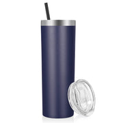 VEGOND Stainless Steel Tumblers Bulk 12 Pack, 20 oz Vacuum Insulated Skinny Tumblers with Lids and Straws, Double Wall Coffee Mug, Travel Water Cup, White