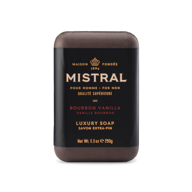 Mistral Cedarwood Marine Luxury Bar Soap for Men | Men’s Natural Soap Bar | Paraben, Phthalates Free | Moisturizing & Triple-Milled Natural Soap for Men - Made in France | Large, 8.8 oz