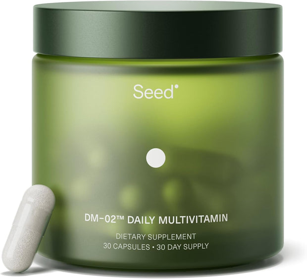 Seed DM-02 Daily Multivitamin - 100% DV Essential Vitamins and Minerals for Women & Men - Helps Fill Daily Nutrient Gaps - Immune, Bone, Hair, Skin & Nails Health - Vegan - 30 Capsules (30-Day Supply)