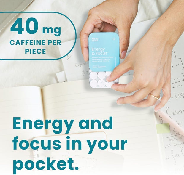 Neuro Energy & Focus Mints - Sugar Free Breath Mints with 80mg Natural Caffeine, B Vitamins & L-Theanine - Vegan Brain Supplement for Exercise, Study & Daily Focus - Peppermint, 72 ct
