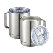 MEWAY 12oz Coffee Mug With Handle and Sliding Lid,Stainless Steel Travel Tumbler Cup with Handle,Double Wall Vacuum Insulated Camping Cup for Hot & Cold Drinks Tea (Purple,Set of 1)