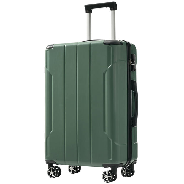 Merax Luggage Sets 3-Piece Hardshell with Spinner Wheels Lightweight Suitcase with Corner Guards (Green, 20/24/28)