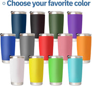 Personalized Tumbler with Engraved Name - Personalized Fathers Day Cup Gifts - Custom Stainless Steel 20 Oz Coffee Tumbler with Lid - Custom Birthday Gifts for Dad Husband