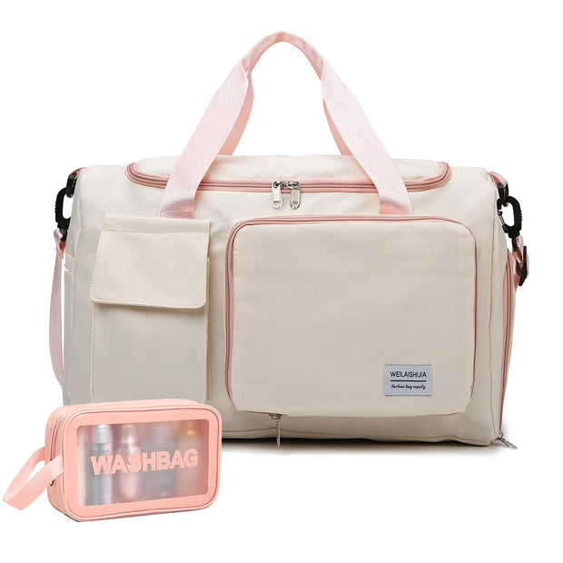 Small Gym Bag for Women, Travel Duffle Bag Carry On Weekender Bag with Shoe Compartment