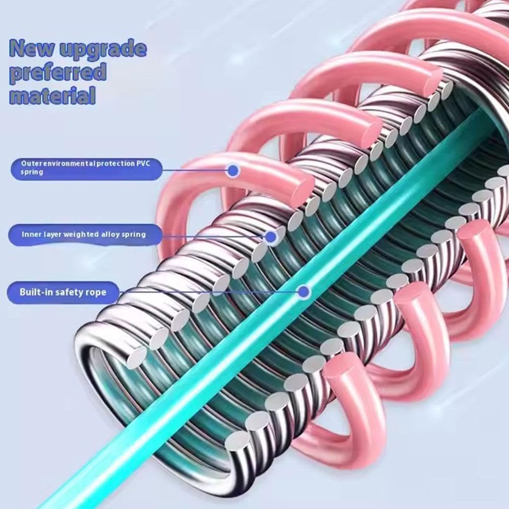 2026 Upgraded Soft Spring Exercise Hoop for Adults, Foldable Fitness Hoop with No Waist Damage Spring Design, Portable Slimming Exercise Equipment for Home and Travel (30-45KG)