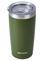 SUNWILL Travel Coffee Tumbler 20 oz, Insulated Mug with Lid, Stainless Steel Cup for Outdoor, Powder Coated Navy