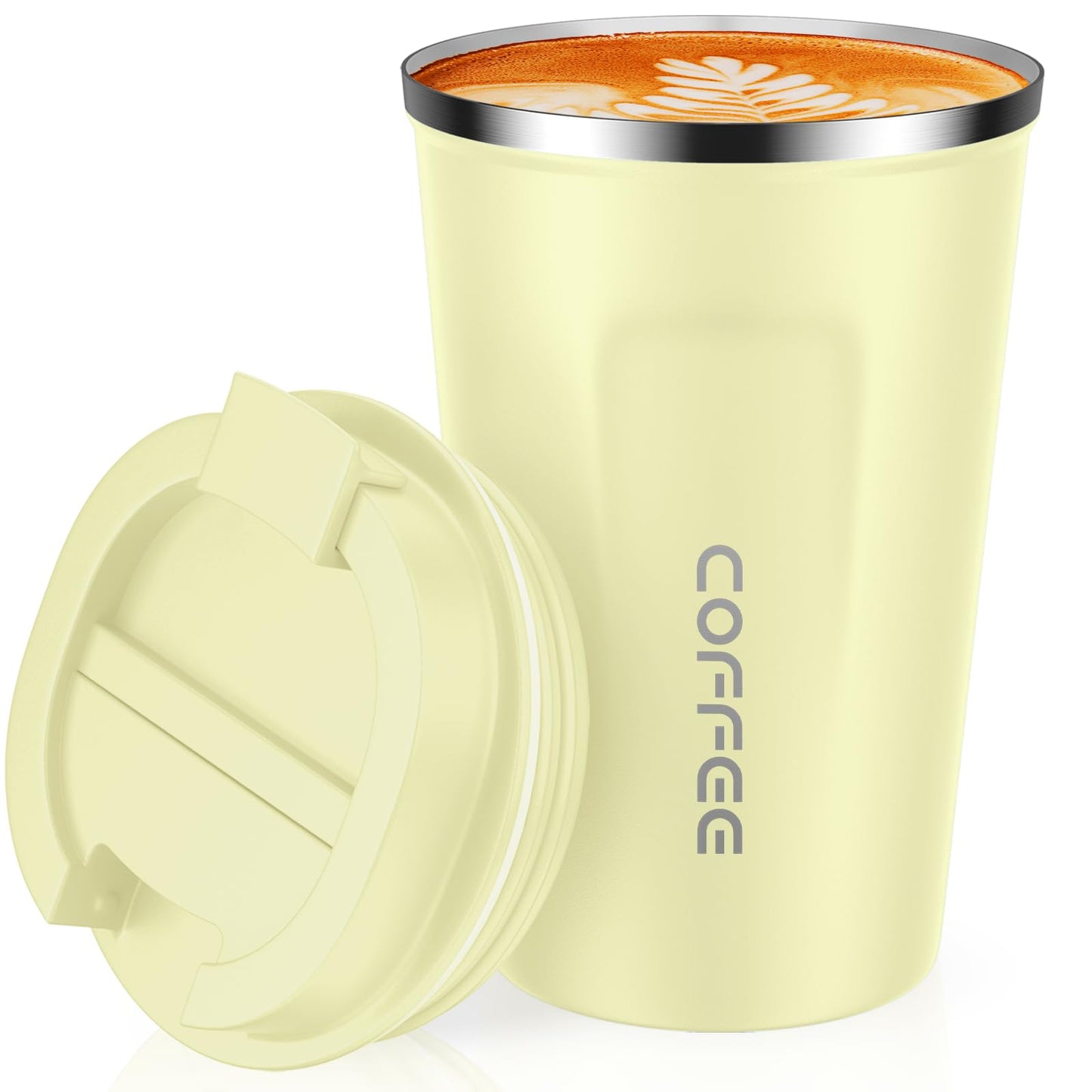 12 oz Stainless Steel Vacuum Insulated Tumbler - Coffee Travel Mug Spill Proof with Lid - Thermos Cup for Keep Hot/Ice Coffee,Tea and Beer (Green)