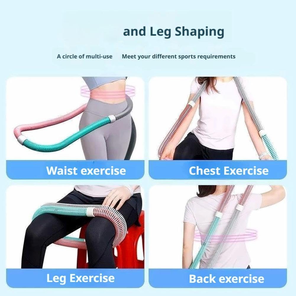 2026 Upgraded Soft Spring Exercise Hoop for Adults, Foldable Fitness Hoop with No Waist Damage Spring Design, Portable Slimming Exercise Equipment for Home and Travel (30-45KG)