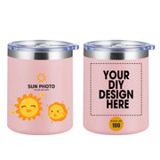 Personalized Custom Tumbler Print in USA 12oz Stainless Steel Travel Coffee Cup with Lid & Straw Double Wall Insulated Mug With Colorful Text Logo Photo