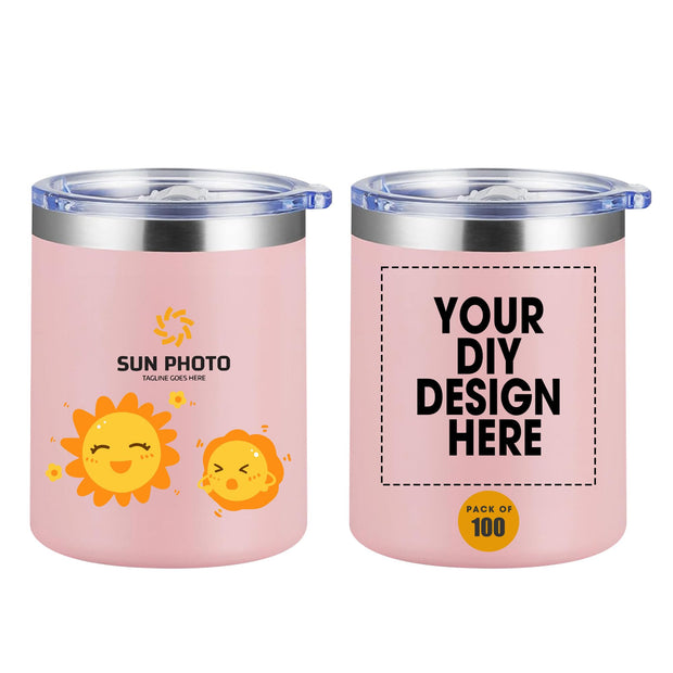 Personalized Custom Tumbler Print in USA 12oz Stainless Steel Travel Coffee Cup with Lid & Straw Double Wall Insulated Mug With Colorful Text Logo Photo