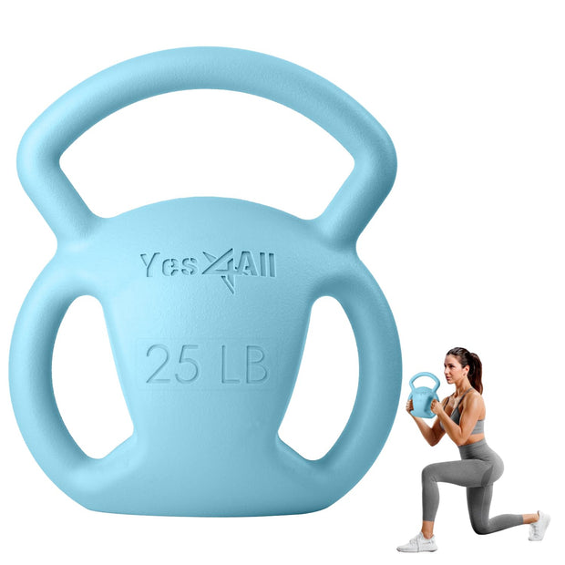 Yes4All Kettlebell 10&15lb Weight with Wide Multigrip Handle for Dumbbell Weights Exercises, Full Body Workout Equipment