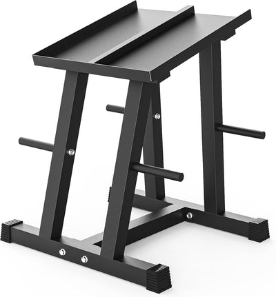 PAPABABE Adjustable Dumbbell Stand with 1 inch Plate Tree, Heavy-Duty Dumbbell Column Rack with 500LB Capacity - Compact Space-Saving Design, Anti-Tip Base & Ergonomic Height for Home Gym Organization