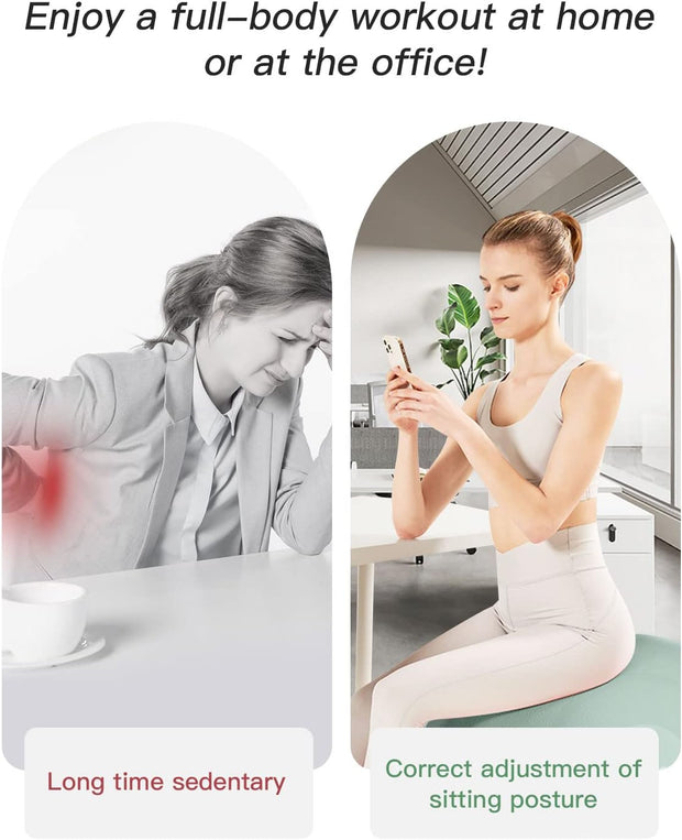 YOTTOY Anti-Burst Exercise Ball for Working Out, Yoga & Pregnancy, Extra Thick Workout Ball for Physical Therapy & Fitness