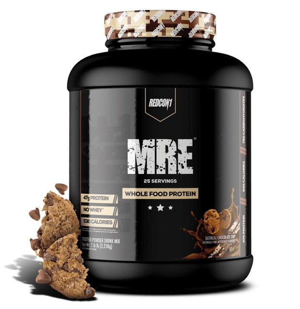 REDCON1 MRE Protein Powder, Blueberry Cobbler - Meal Replacement Protein Blend Made with MCT Oil & Whole Foods - Protein with Natural Ingredients to Aid in Muscle Recovery (25 Servings)
