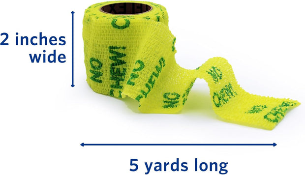 PetFlex No Chew – Flexible Self-Adhering Elastic Bandage for Wound Care – First Aid Wrap for Small Animals Like Dogs, Cats, and Other Pets - 2 inch, 2 Rolls