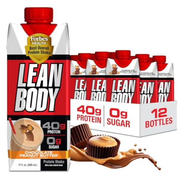 Lean Body Ready-to-Drink Cookies and Cream Protein Shake, 40g Protein, Whey Blend , 0 Sugar, Gluten No, 22 Vitamins & Minerals, (Recyclable Carton & Lid - Pack of 12) LABRADA , 17 Fl Oz (Pack of 12)