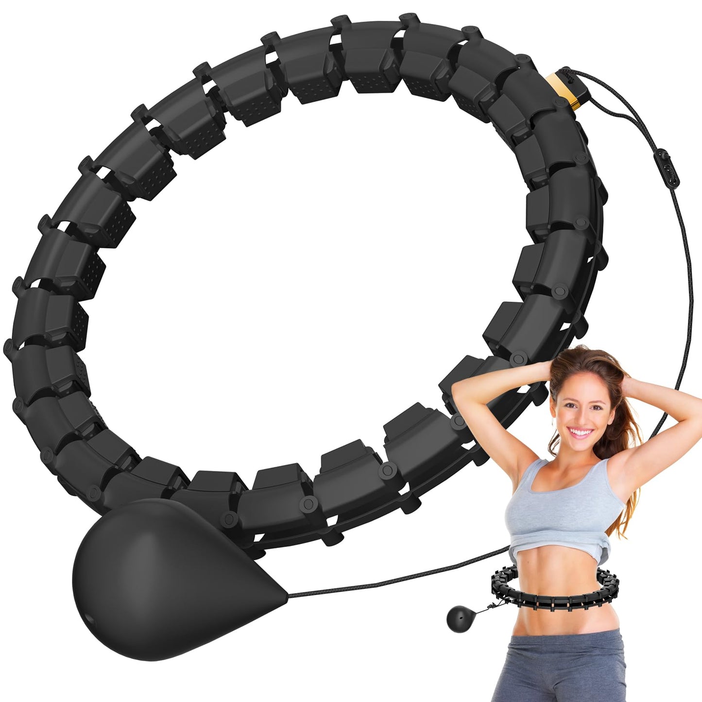 Hula Circle Hoops for Adults Weight Loss, Infinity Fitness Hoop Plus Size 65 Inch, 32 Detachable Links, Exercise Hoop Suitable for Women and Beginners