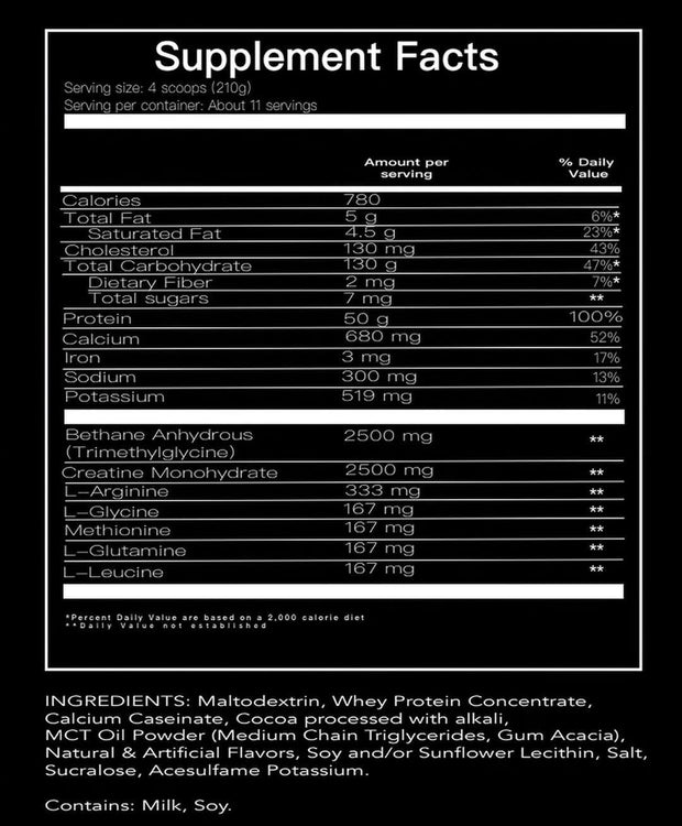 Whey Protein Blend, 50g/Serving, 5 lb, High Protein Content, Enhanced with Betaine Anhydrous and Leucine