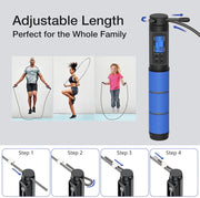 Jump Rope, H Handio Jump Rope with Counter, Workout Jumping Rope with Steel Ball Bearings, Adjustable Length Speed Skipping Rope for Men Women Kids Home Gym, Crossfit, Fitness Exercise