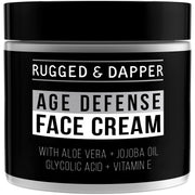 RUGGED & DAPPER - Age Defense Face Moisturizer for Men | 4oz | Hydrating Mens Face Lotion | Unscented + Anti- Aging Formula for Clear Skin | Natural Ingredients | Made in USA