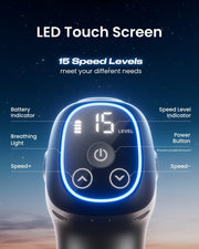 RENPHO Massage Gun Deep Tissue, Percussion Muscle Massage Gun for Athletes, Electric Handheld Massager Gun for Pain Relief Relax 6 Massage Head, 15 Speed (Black)