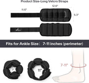 Sportneer Adjustable Ankle Weights for Women and Men 7 lbs/Pair Adjustable Leg Weights with Secure Straps, Strength Training Weighted for Yoga, Walking, Running, Aerobics, Gym, Physical Therapy