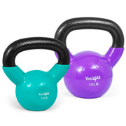Yes4All Kettlebell Set Vinyl Coated Weights Combo for Full Body Workout Equipment Push up, Grip Strength Training, Dumbbell Weights Exercises