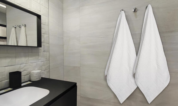 ZUPERIA White Bath Towels Bulk - 20 x 40 Inches, 100% Cotton Economy Light Weight Towels for Commercial Use - Quick Dry, Ultra-Soft, and Absorbent Bulk Towels (12 Pack)