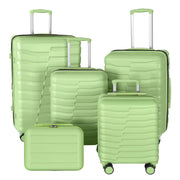 Lightweight Luggage with Spinner Wheels & YKK Zipper, 3-Piece Travel Suitcase ABS+PC Hardshell Luggage Set with TSA Lock, Light Avocado Green (20+24+28 inch)