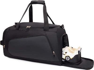 Waterproof Gym Bag with Shoe & Wet Compartment for Men/Women,Sports Duffle Bags for Workout/Fitness/Travel(Black,20"x11"x11")