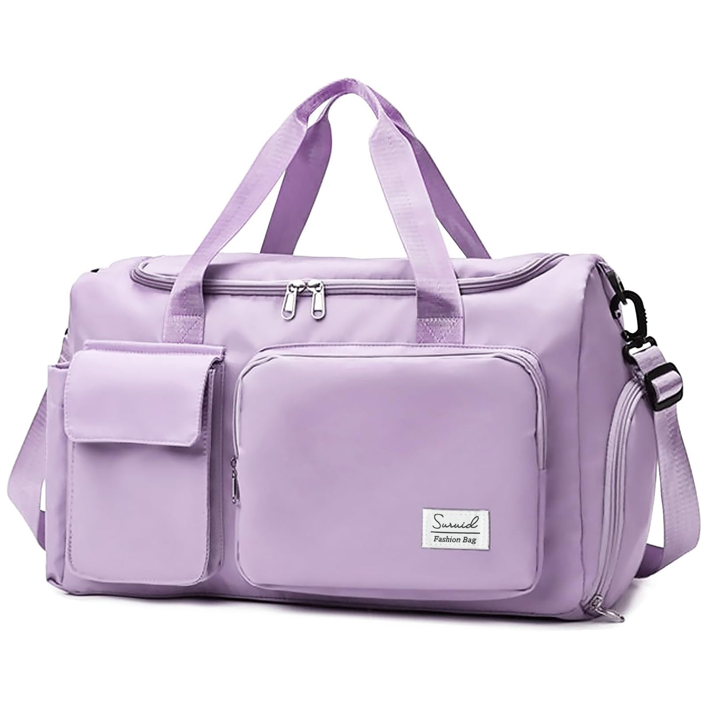 Travel Yoga Duffel Bag with Shoes Compartment Sports Gym Handbag with Dry Wet Separated Pocket for Training Men and Women, Overnight /Weekender Bag - Pink