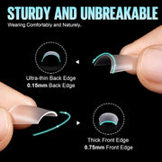 TOMICCA Short Coffin Nail Tips, 240Pcs Acrylic Half Cover Nail Tips Coffin, No C Curve Full Matte Gel Nail Tips Short, Nail Extension Tips for Beginner and Professional 12 Sizes