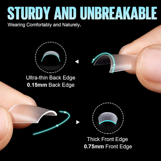 TOMICCA Short Coffin Nail Tips, 240Pcs Acrylic Half Cover Nail Tips Coffin, No C Curve Full Matte Gel Nail Tips Short, Nail Extension Tips for Beginner and Professional 12 Sizes