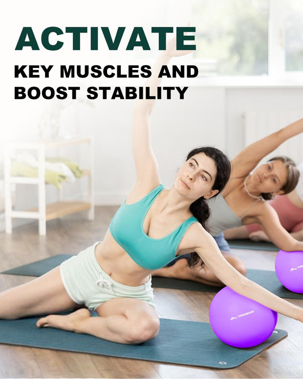 Trideer Pilates Ball 9 Inch, Small Exercise Ball with Exercise Guide for Yoga, Core Training, Physical Therapy, Balance, Stability, Stretching