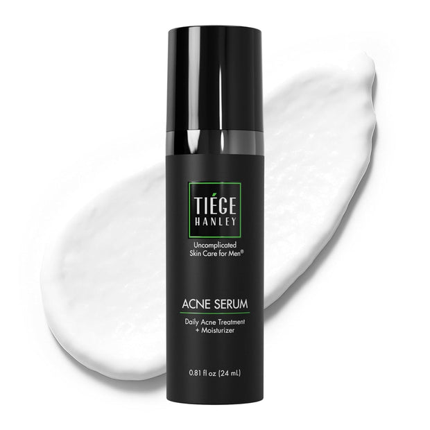 Tiege Hanley Mens Acne Serum for Face - Lightweight Facial Acne Serum with Salicylic Acid, Granactive Complex & Tea Tree Oil for Blackheads, Open Pores & Redness - Moisturizer for Oily Skin
