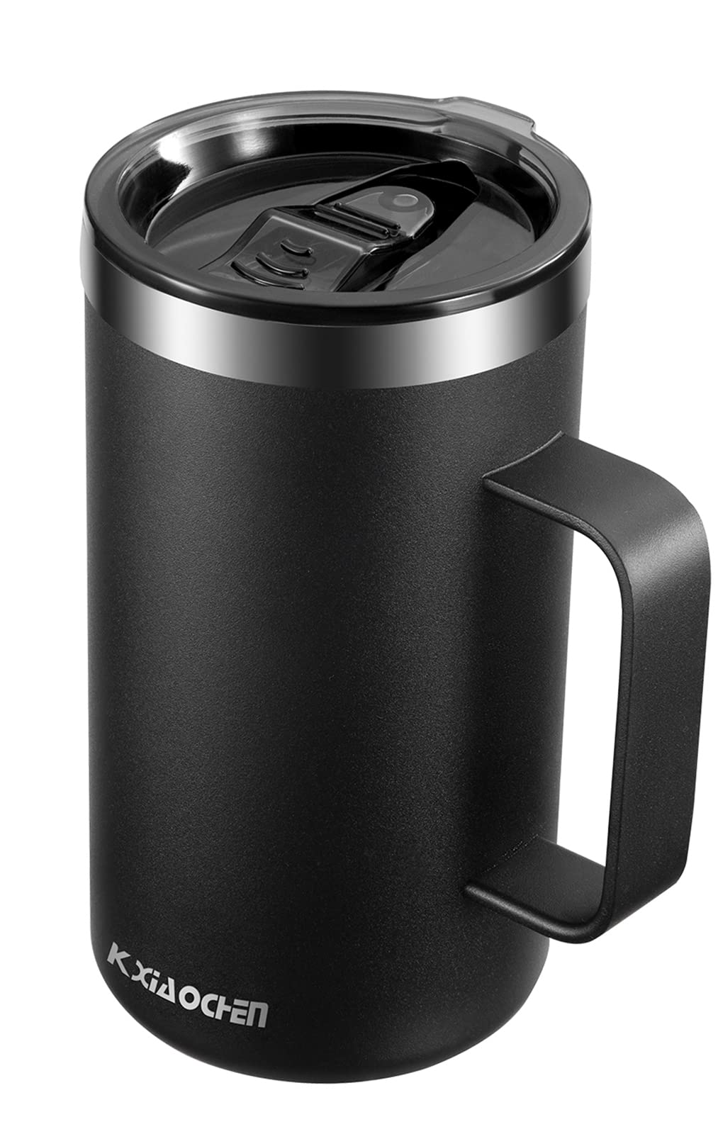 KXIAOCHEN 20oz Insulated Coffee Mug with Lid, Stainless Steel Coffee Cup, Double Wall Vacuum Coffee Tumbler with Handle, Premium Thermal Travel Coffee Mug (Navy Blue)