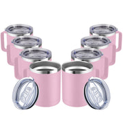 MEWAY 12oz Coffee Mug With Handle and Sliding Lid,Stainless Steel Travel Tumbler Cup with Handle,Double Wall Vacuum Insulated Camping Cup for Hot & Cold Drinks Tea (Purple,Set of 1)