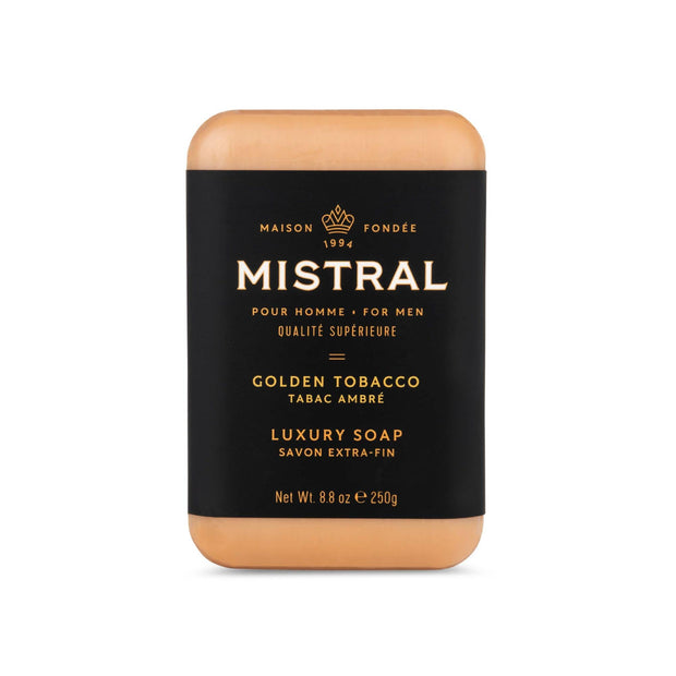 Mistral Cedarwood Marine Luxury Bar Soap for Men | Men’s Natural Soap Bar | Paraben, Phthalates Free | Moisturizing & Triple-Milled Natural Soap for Men - Made in France | Large, 8.8 oz