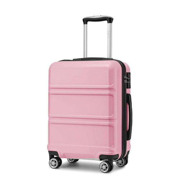 Kono 3 Piece Luggage Sets Expandable(only 28") Lightweight with Spinner Wheels TSA Lock Hardside Travel Rolling Suitcases 20in 24in 28in Carry on Pink
