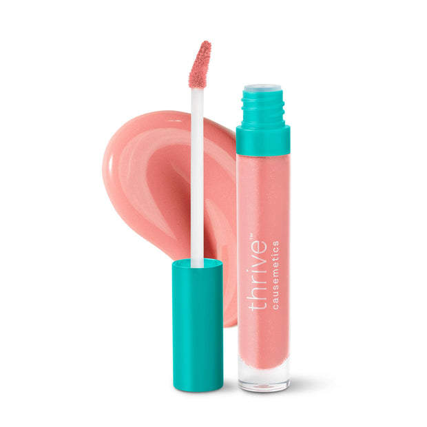 Thrive Causemetics Sheer Strength Lip Plumping Peptide Gloss, Lip Plumper with Vitamin E, Peptides, Plumps, Smooths & Hydrates Lips, High Shine, Vegan & Cruelty Free, Kaisa (Dusty Rose)