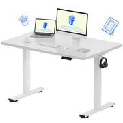 FLEXISPOT EN1 Whole-Piece Standing Desk, 48 x 24 Inches Height Adjustable Desk Stand up Desk Home Office Table for Computer Laptop (White Frame + Maple Desktop)